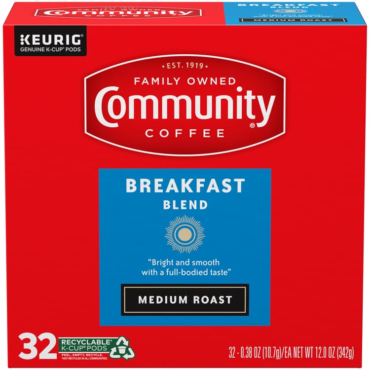 Community Coffee Coffee K-Cup Pods Medium Roast Breakfast Blend