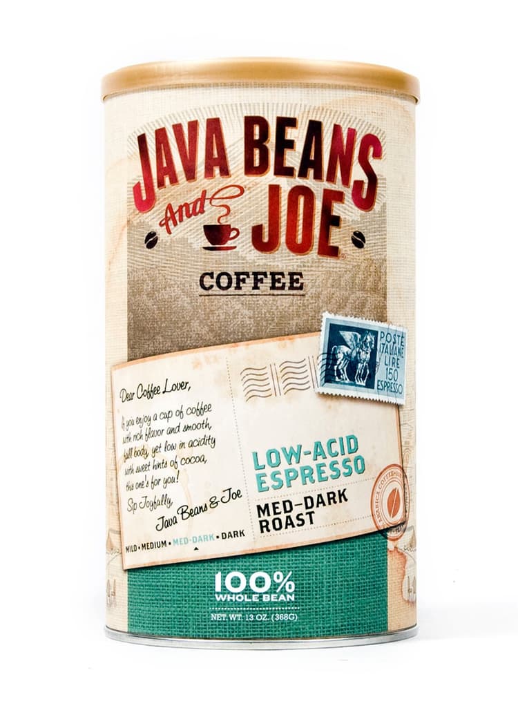 Java Beans & Joe Low Acid Espresso Medium Dark Roast Whole Bean Coffee