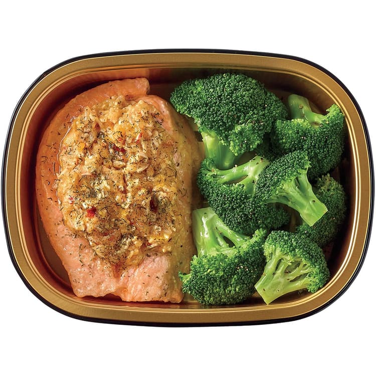 Meal Simple By H-E-B Stuffed Atlantic Salmon With Broccoli