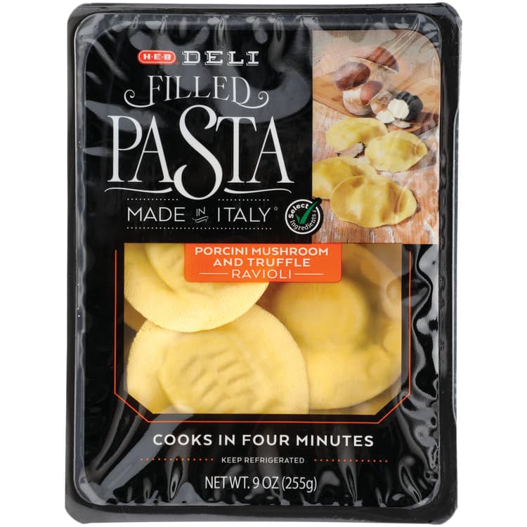 H-E-B Deli Filled Ravioli Pasta - Porcini Mushroom & Truffle