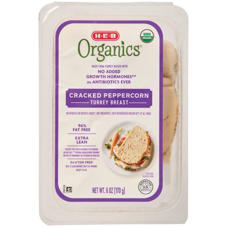 H-E-B Organics Cracked Pepper Turkey Breast
