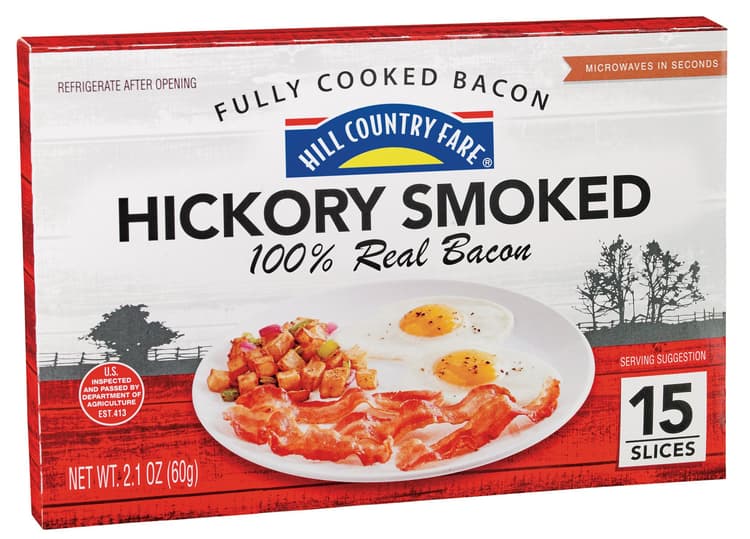 Hill Country Fare Fully Cooked Hickory Smoked Bacon