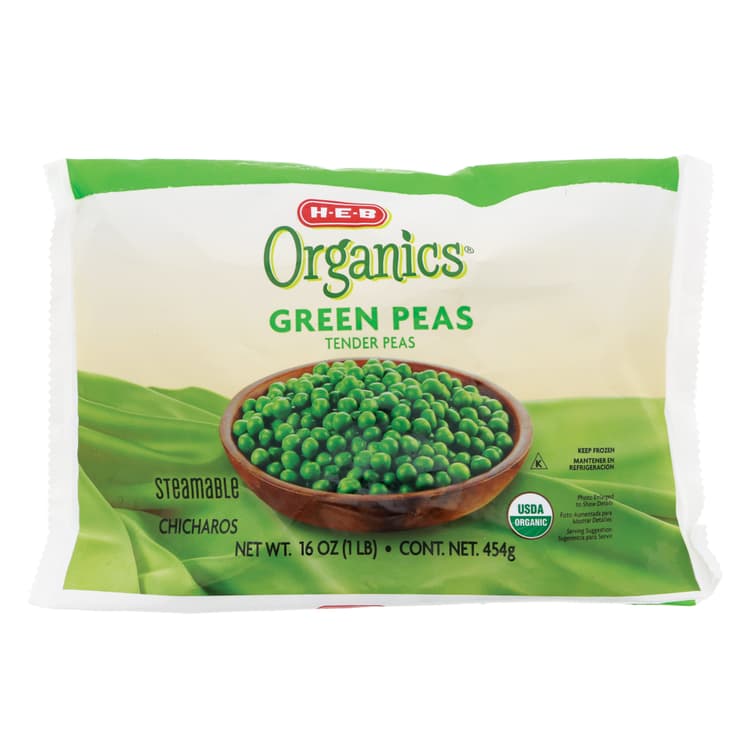 H-E-B Organics  Steamable Green Peas