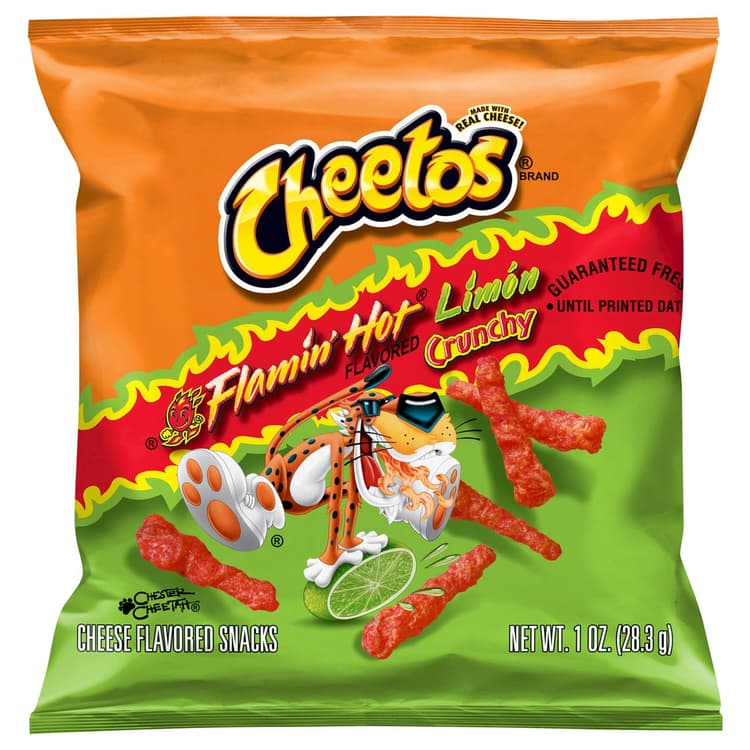 Cheetos Snacks Cheese Flavored Crunchy Flamin Hot Limon