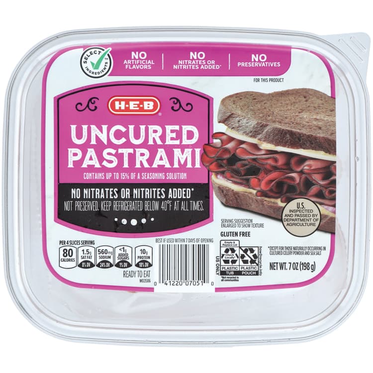 H-E-B Uncured Beef Pastrami