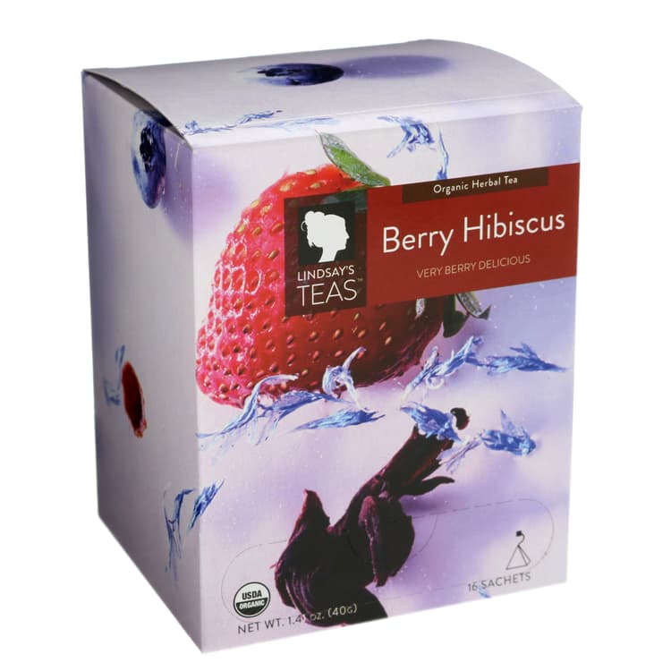 Lindsay'S Teas Organic Herbal Tea Berry Hibiscus Pyramid Bags
