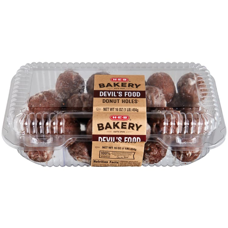 H-E-B Bakery Glazed Devil'S Food Donut Holes