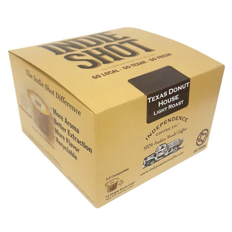 Independence Coffee Texas Donut House Light Roast Single Serve Coffee