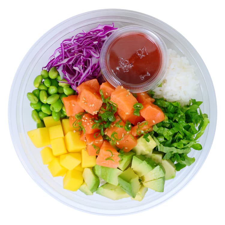 H-E-B Sushiya Salmon Poke Bowl With White Rice & Spicy Sauce