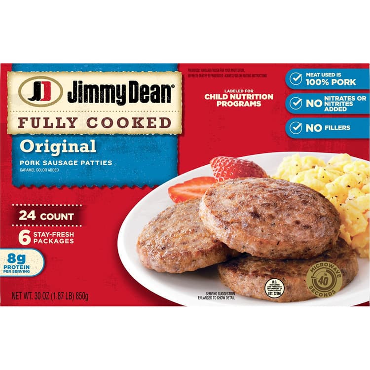 Jimmy Dean Fully Cooked Original Pork Sausage Patties