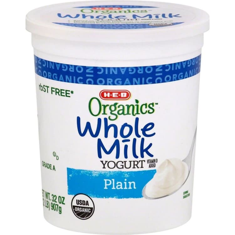 H-E-B Organics Whole Milk Plain Yogurt