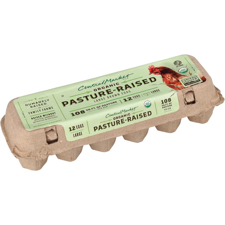 Central Market Organic Pasture Raised Large Brown Eggs