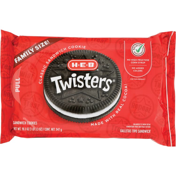 H-E-B Twisters Sandwich Cookies Family Size
