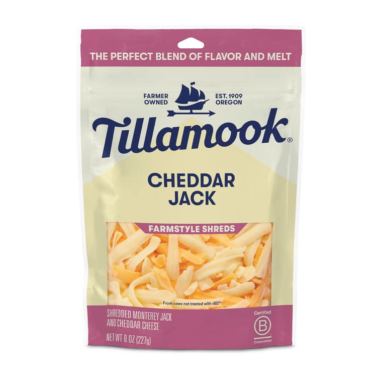 Tillamook Farmstyle Thick Cut Cheddar Jack Cheese Blend Shredded Cheese