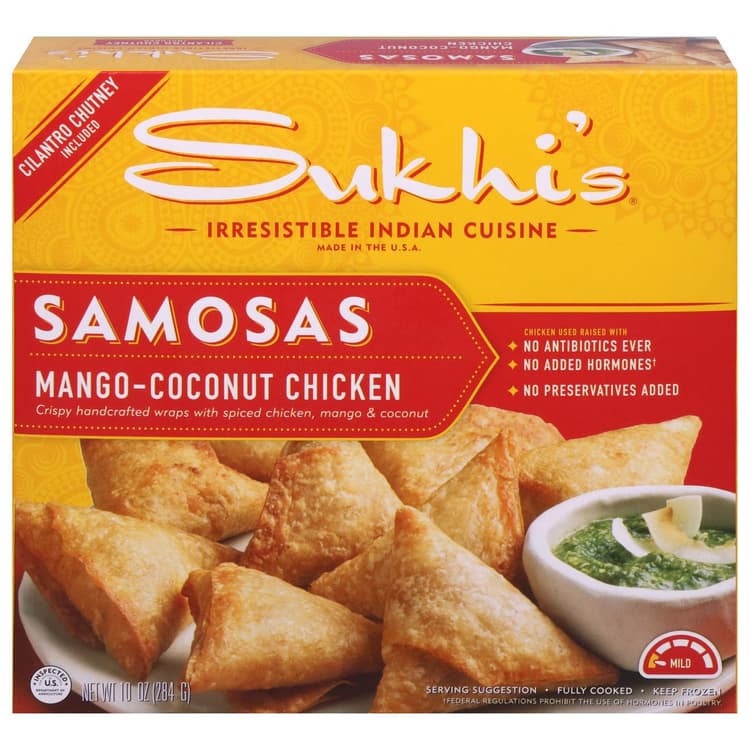 Sukhis Chicken Samosas With Cilantro Chutney Mildly Spiced