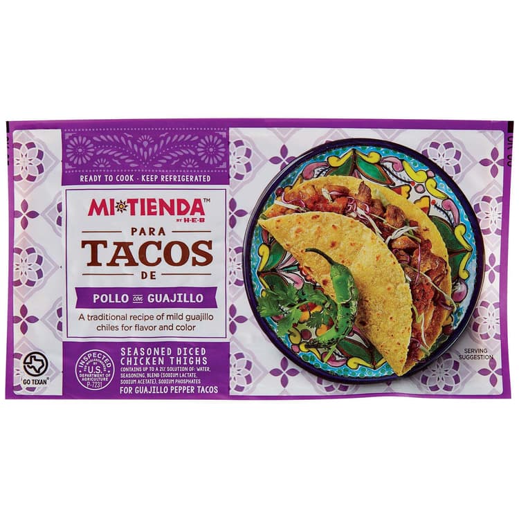 H-E-B Mi Tienda Seasoned Diced Chicken Thighs For Tacos - Pollo Guajillo