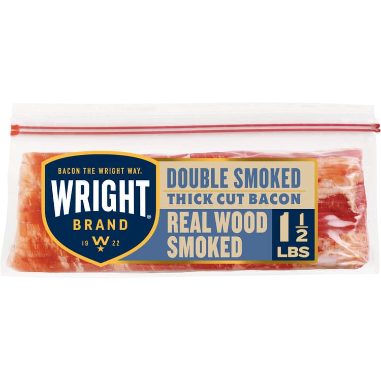 Wright Brand Real Wood Double Smoked Thick Cut Bacon