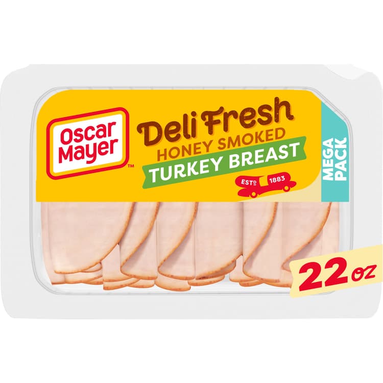 Oscar Mayer Deli Fresh Honey Smoked Sliced Turkey Breast Lunch Meat - Mega