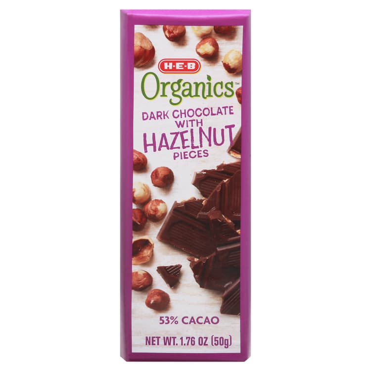 H-E-B Organics Dark Chocolate With Hazelnut