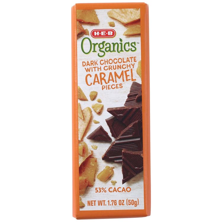 H-E-B Organics Dark Chocolate With Crunchy Caramel