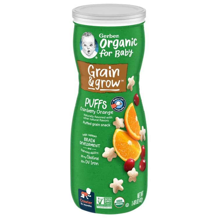 Gerber Grain & Grow Puffs Cranberry Orange Organic