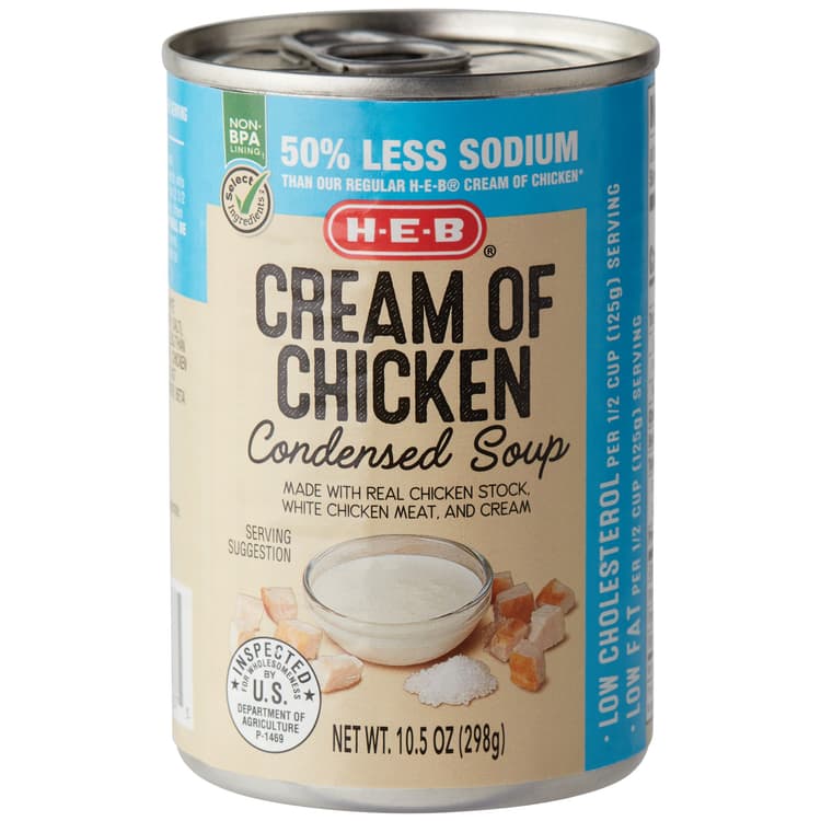 H-E-B Reduced Sodium Cream Of Chicken Condensed Soup