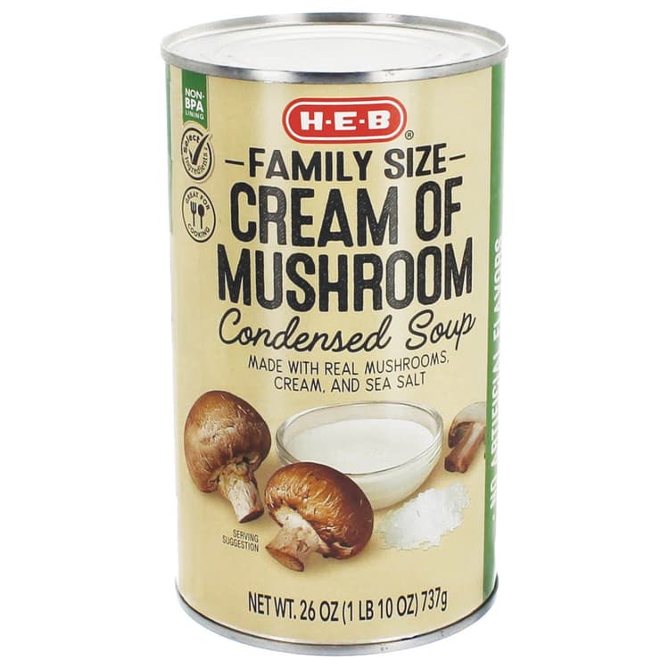 H-E-B Cream Of Mushroom Condensed Soup - Family Size