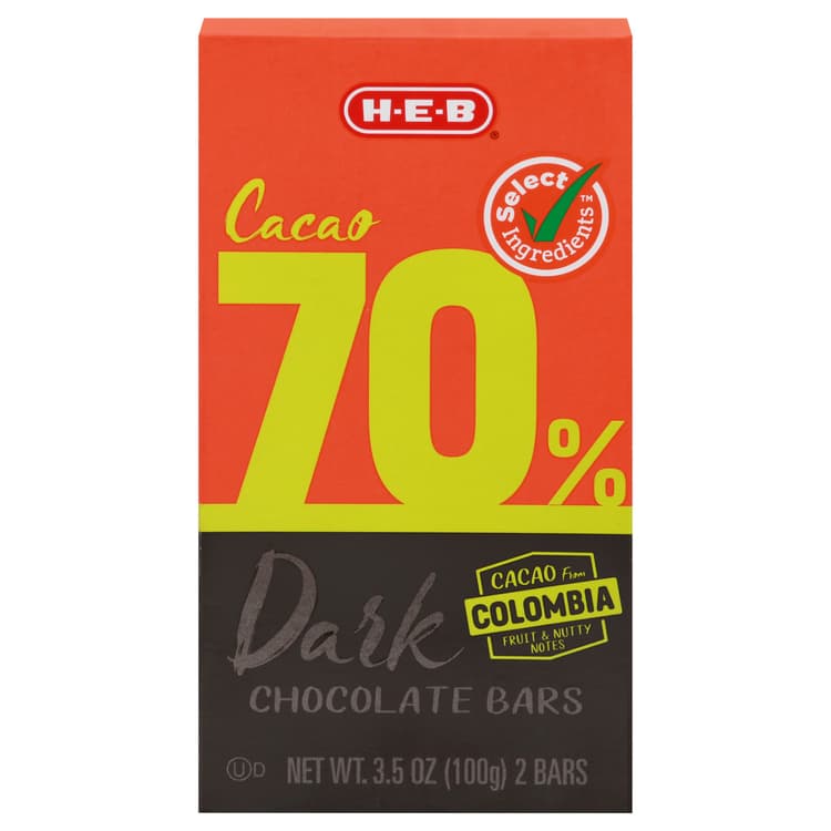 H-E-B Select Ingredients 70% Dark Chocolate Bar