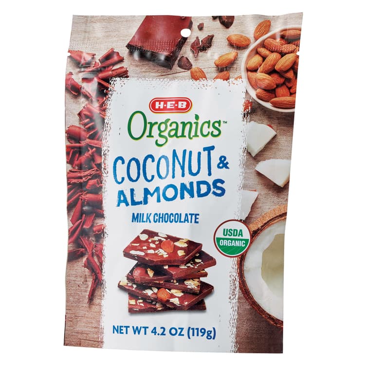 H-E-B Organics Milk Chocolate Coconut & Almonds
