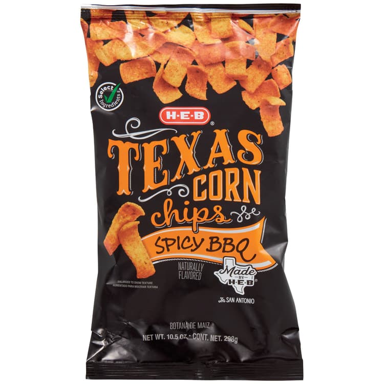 H-E-B Texas Corn Chips - Spicy Bbq