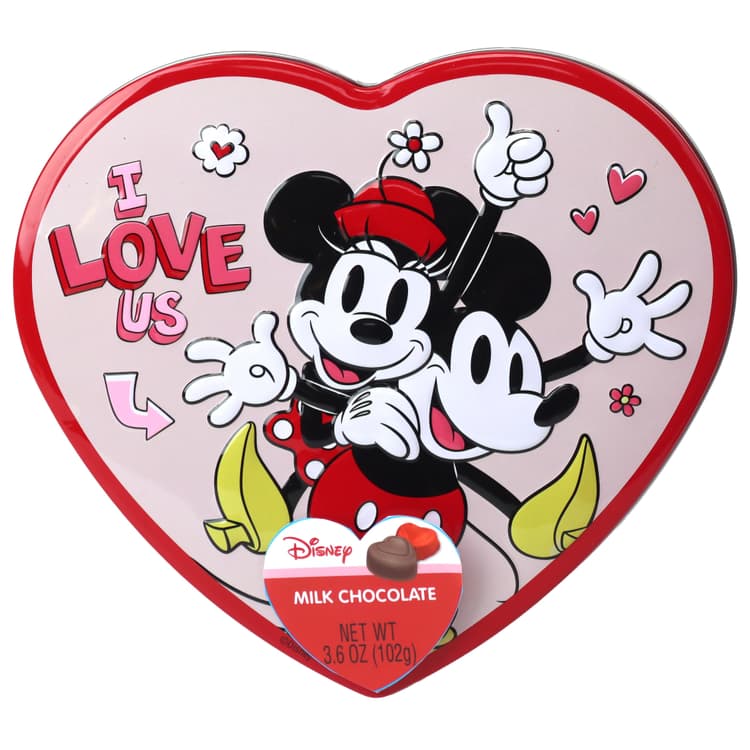 Frankford Disney Mickey & Friends Milk Chocolate Valentine'S Heart Gift Tin