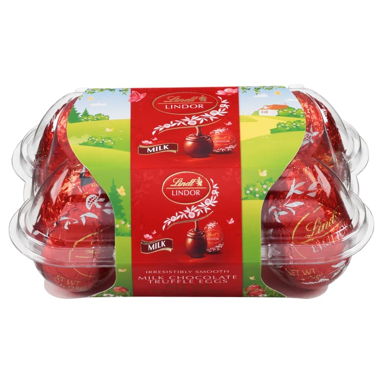 Lindt Lindor Easter Milk Chocolate Candy Eggs Carton