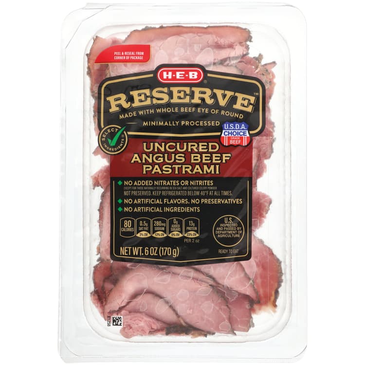 H-E-B Reserve Uncured Angus Beef Pastrami