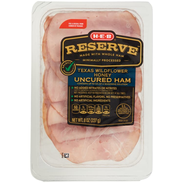 H-E-B Select Ingredients Reserve Texas Wildflower Honey Uncured Ham