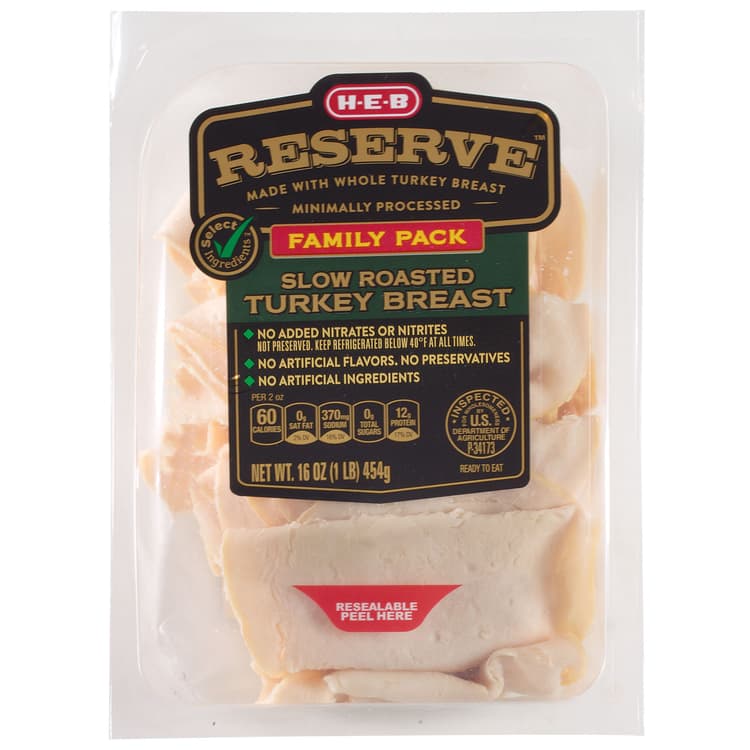 H-E-B Reserve Slow Roasted Turkey Breast - Family