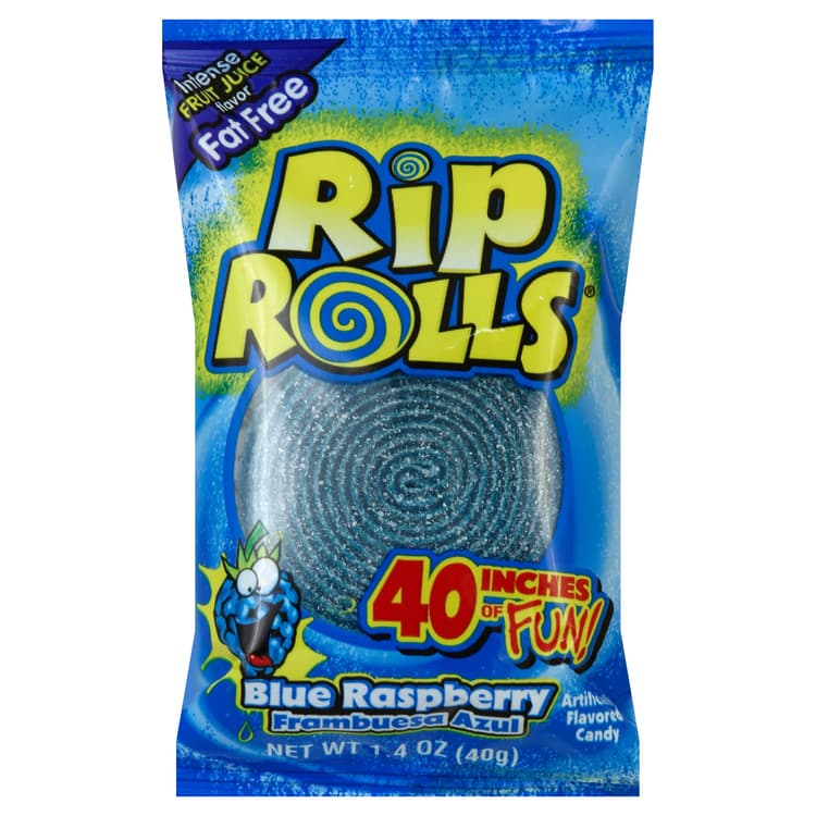 Rip Rolls Blue Raspberry Candy