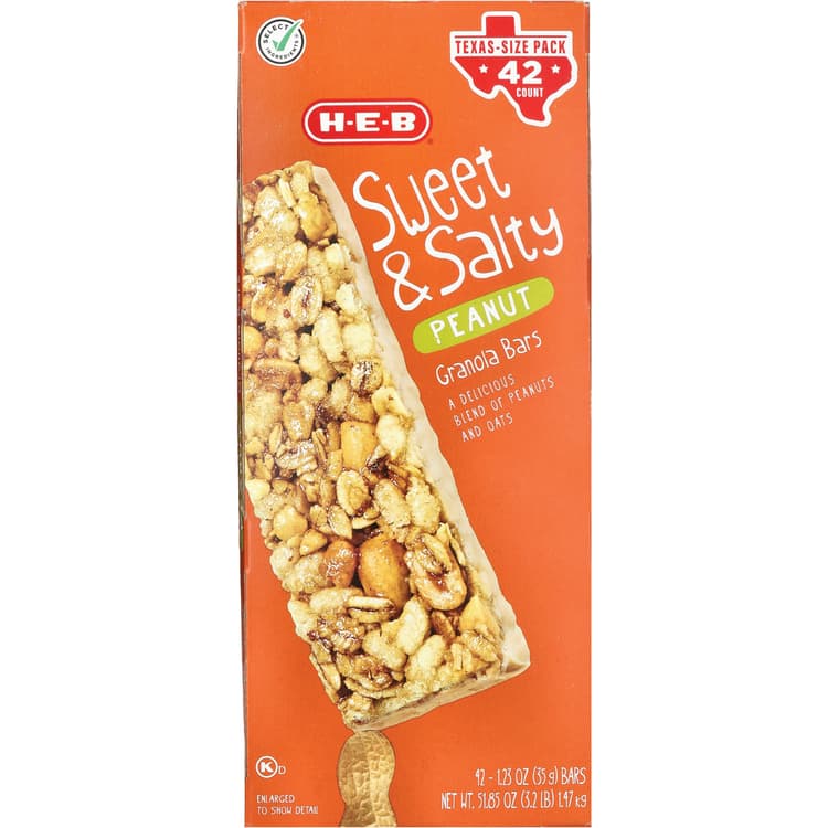 H-E-B Sweet & Salty Peanut Granola Bars - Texas-Size