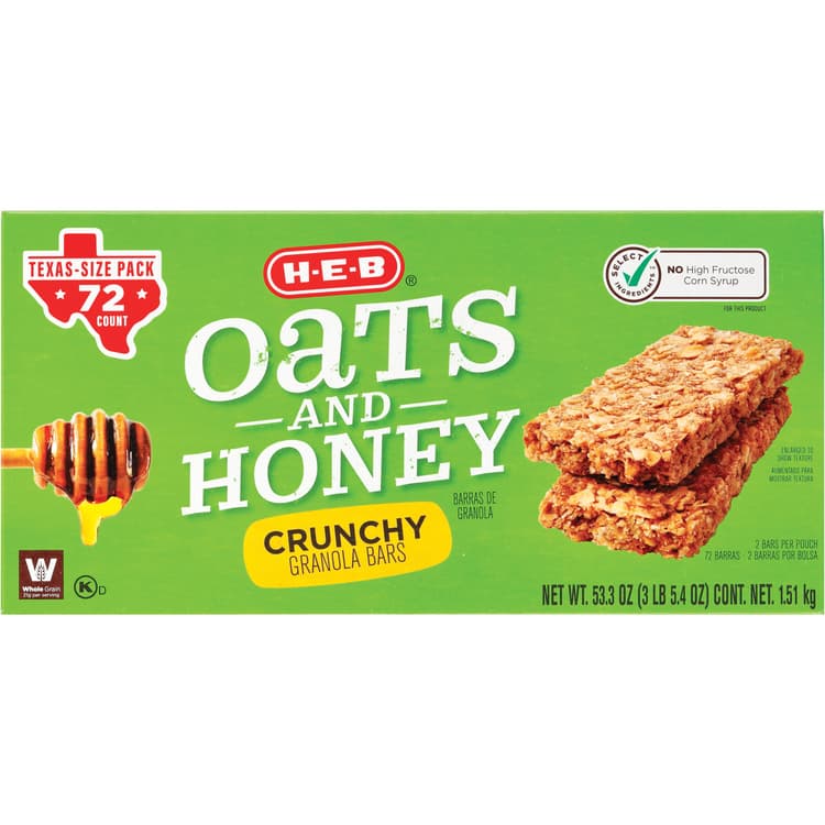 H-E-B Oats And Honey Crunchy Granola Bars Value