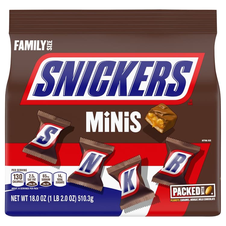 Snickers Minis Chocolate Candy Bars - Family Size