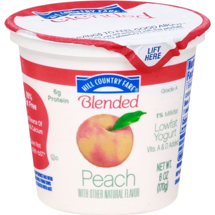 Hill Country Fare Blended Low-Fat Peach Yogurt