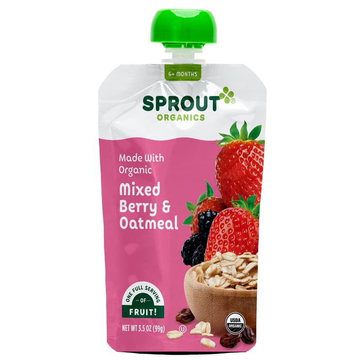 Sprout Organics Stage 2 Baby Food Mixed Berry & Oatmeal
