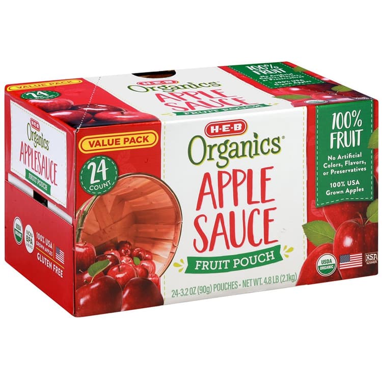 H-E-B Organics Applesauce Pouches, Value