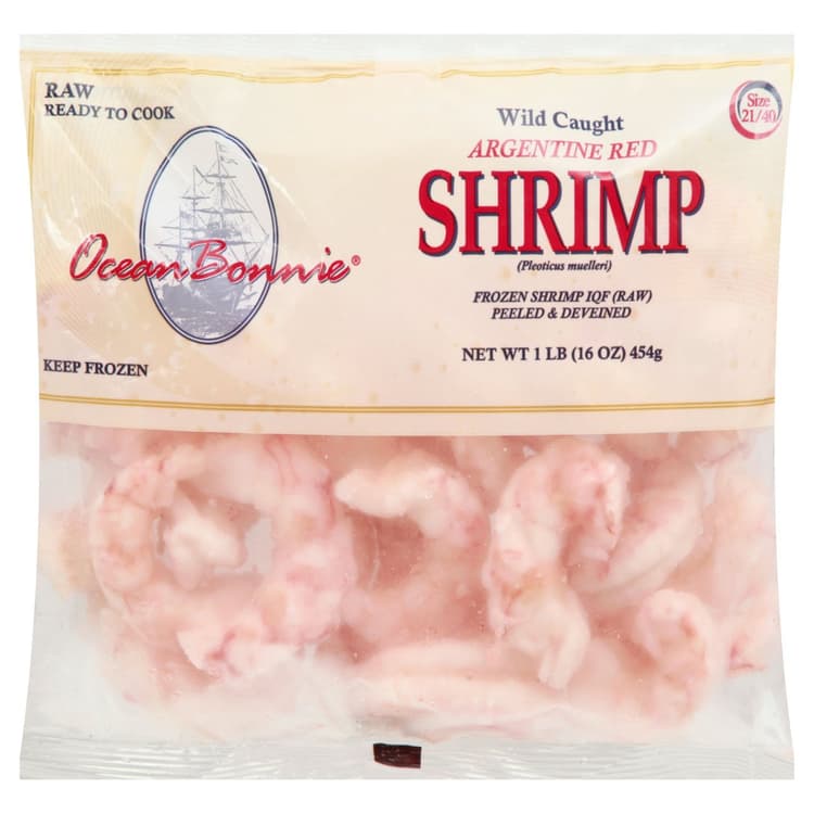 Ocean Bonnie  Wild Caught Peeled Deveined Argentine Red Raw Shrimp