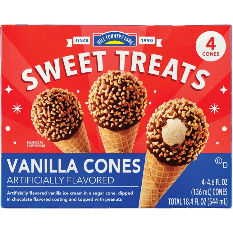 Hill Country Fare Sweet Treats Vanilla Ice Cream Cones