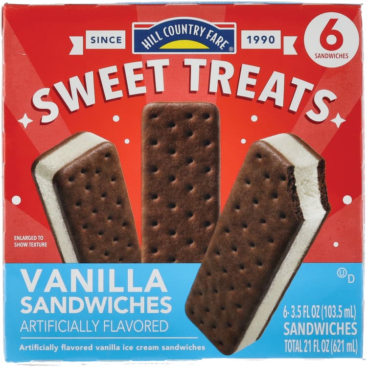 Hill Country Fare Sweet Treats Vanilla Ice Cream Sandwiches