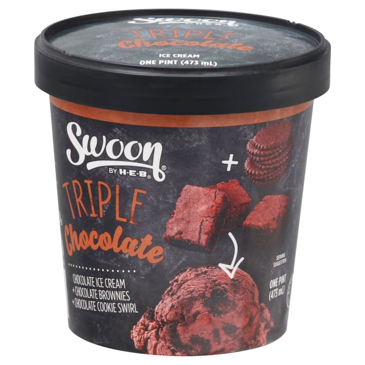 Swoon By H-E-B Triple Chocolate Ice Cream