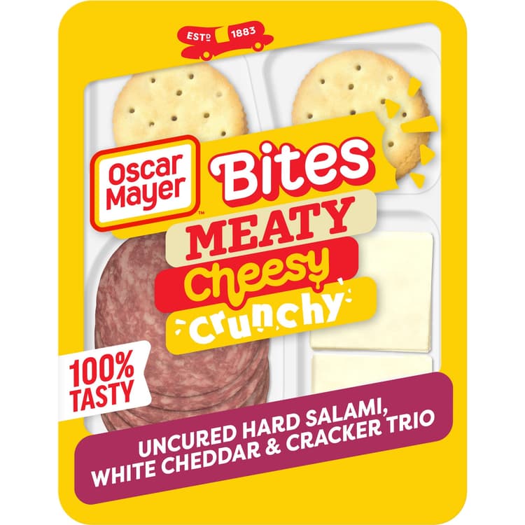Oscar Mayer Natural Meat & Cheese Snack Plate With Uncured Salami & White Cheddar Tray