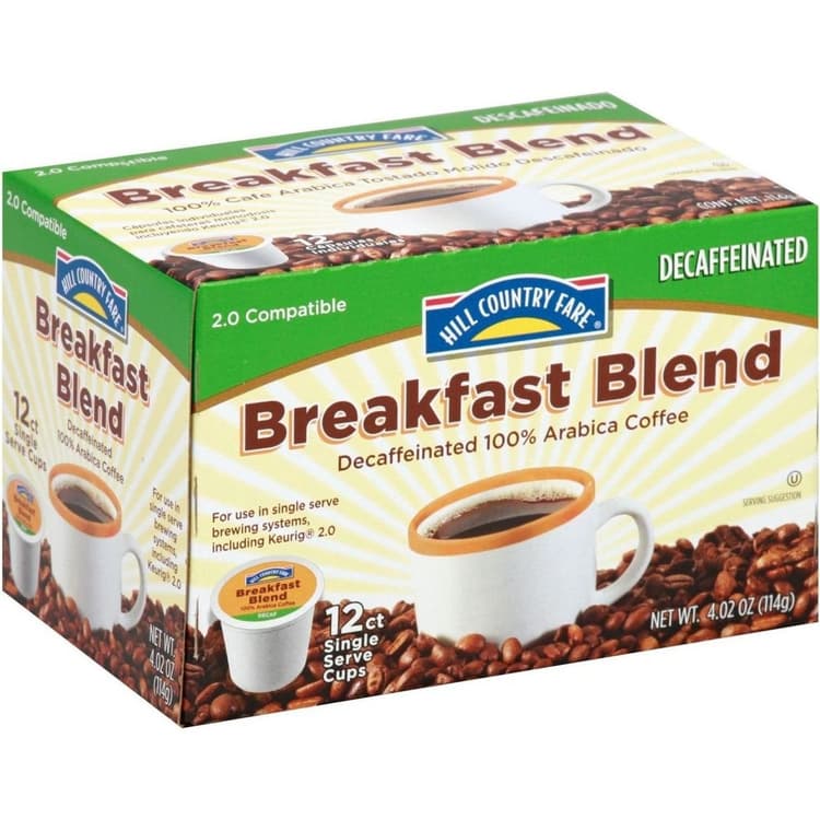 Hill Country Fare Breakfast Blend Decaf Single Serve Coffee