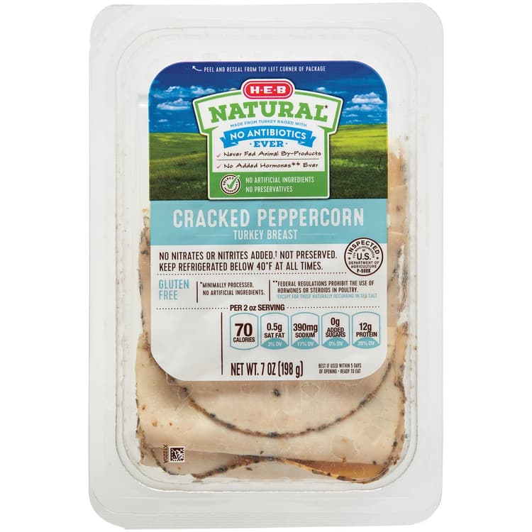 H-E-B Natural Cracked Pepper Turkey Breast