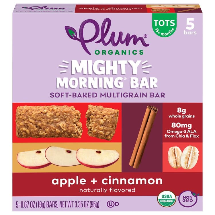 Plum Organics Mighty Morning Mighty Morning Bars - Apple & Cinnamon